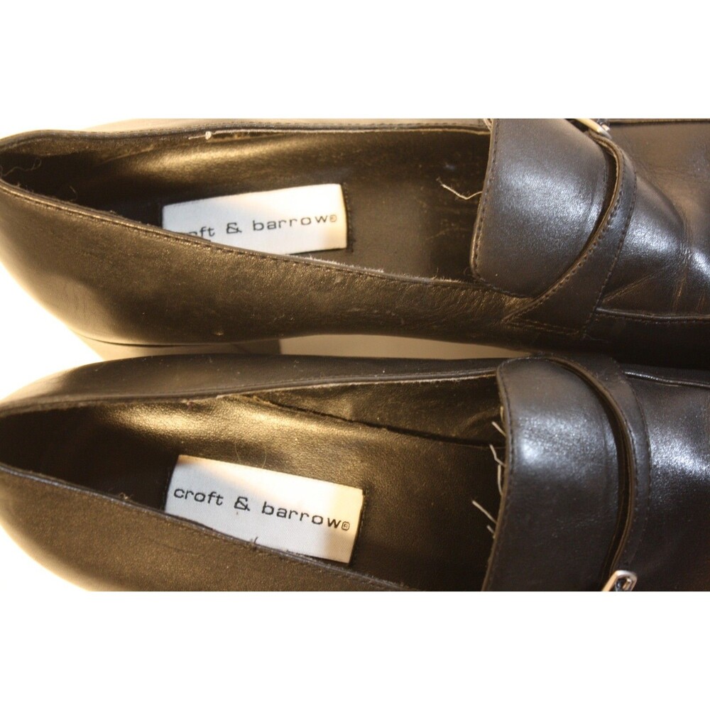 CROFT & BARROW Womens Shoes Size 11 Black Leather Slip-on Loafer Buckle - Picture 5 of 7